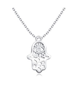 Hamsa Hand Silver Necklaces SPE-4652